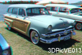 Traditional Woodie Wagon in Pastel factory Colours 3D Anaglyph Woody